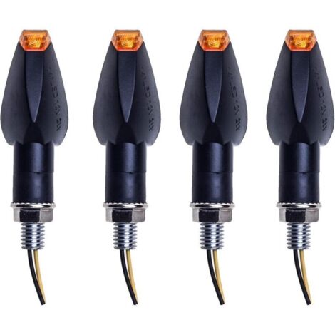 4 Pièces Clignotants Moto Universels 14 LED 12 V Étanches Fumée pour Guidon ou Bras de Suspension