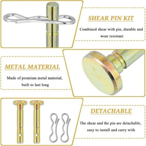 10 Pièces Goupilles de Cisaillement Fendues pour Souffleuse à Neige – Compatible avec Pièces de Remplacement Standard (1/3)