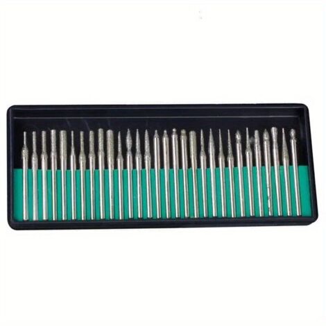 30 Pièces Fraises Diamantées pour Outils Rotatifs – Tige 3 mm – Pour Métal, Bois, Sculpture et Fraisage (1/4)