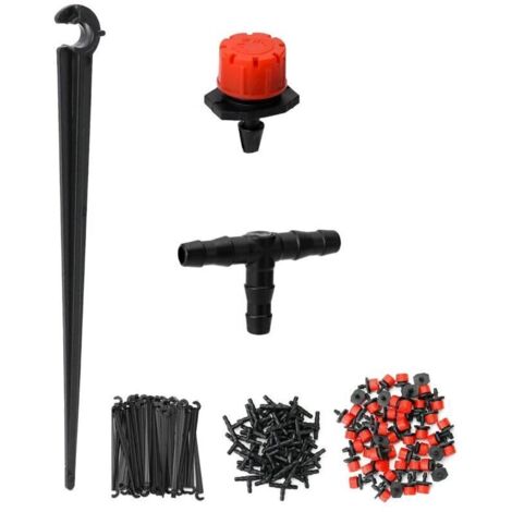 Kit d’irrigation automatique pour jardin 150 pièces – arroseurs goutte à goutte, raccords en T et piquets de fixation (1/4)