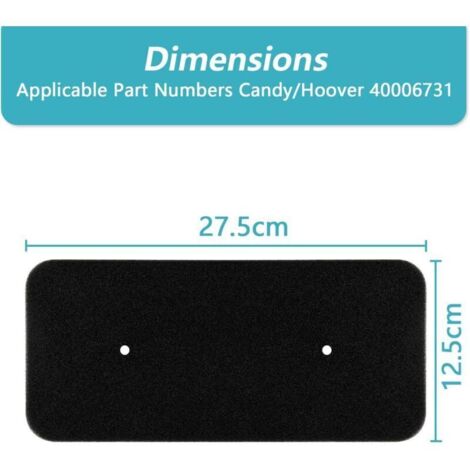 2 Filtres Éponge pour Sèche-Linge à Condensation et Pompe à Chaleur – Dimensions 275 x 125 x 10 mm – Compatible avec Modèles Standard (1/3)