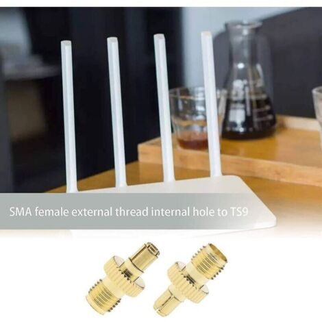 Adaptateur RF SMA femelle vers TS9 mâle – Connecteurs coaxiaux plaqués or pour antennes Wi-Fi et réseaux LAN sans fil (1/3)