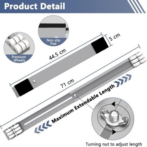 Base Réglable avec Freins pour Machine à Laver, Sèche-Linge et Réfrigérateur – Charge Maximale 300 kg – Couleur Gris