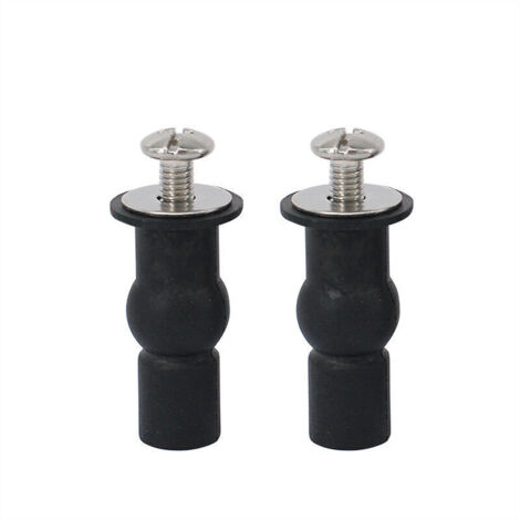 Lot de 2 Vis et Charnières pour Siège de Toilette avec Écrous en Caoutchouc – Fixation Universelle Sans Percage (1/4)
