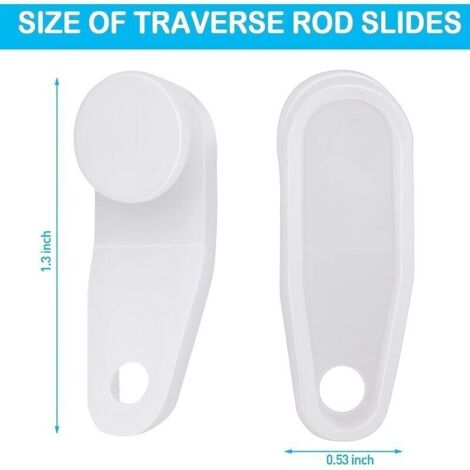 Crochet Coulissant pour Rideau de Douche – Lot de 50 Pièces en Plastique Blanc Compatible avec Rails Standard (1/3)