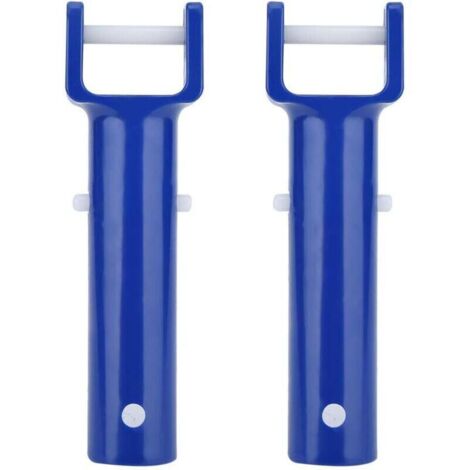 2 Pièces Tête de Balai en Forme de V pour Piscine – Poignée Bleue avec Clip Rapide – Manche Remplaçable pour Brosse de Nettoyage (1/4)