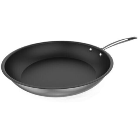 Poêle en Acier Inoxydable 18/10 de 28 cm avec Revêtement Antiadhésif et Poignée Rivetée – Convient aux Plaques Induction et Tous Types de Cuisinières (1/4)