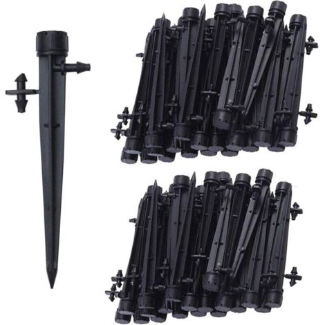 100 Émetteurs d’Irrigation Goutte à Goutte 360° à 8 Orifices pour Tube de 1/4 Pouces (4–7 mm), Système Jardin Extérieur (1/4)