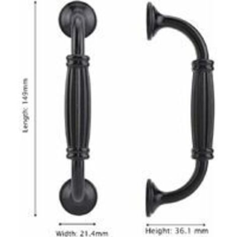 Poignée Allongée pour Meuble de Cuisine, Placard et Tiroir – Noir Mat – Entraxe 128 mm – Fixation Facile – Design Élégant et Robuste