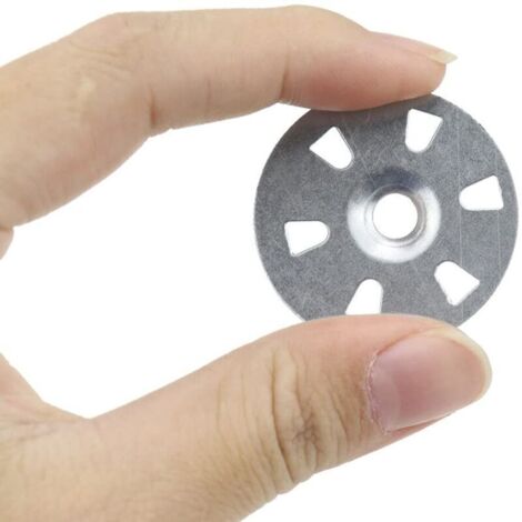 Lot de 100 Rondelles d’Isolation en Fer Galvanisé, Diamètre 35 mm, pour Fixation de Plaques de Plâtre et Isolation Thermique (1/3)