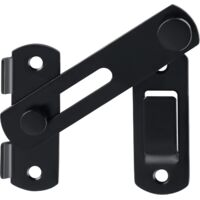 Enowelir Sliding Door Lock Shutter Latch Gate Bolt with Screws for Door, Window, Cupboard and Garden, Matt Black Finish in Stainless Steel