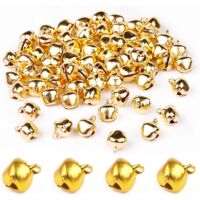 50 pièces de cloches, cloches, cloches de Noël, cloches en métal, mini cloches, 12 mm (or)