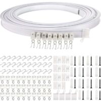 Rail De Plafond Pliable Rail De Rideau Incurvé Montage De Rideau De Plafond Flexible Rail De Fenêtres Courbes Pour Rail De Rideau Avec Système De Rail Rideau Lit Diviseur-5 Mètres