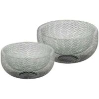 Set de 2 Corbeilles à Fruits Décoratives Design Argenté
