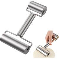 Lntyq Pouleau à Pâtisserie Avec 2 Rouleaux Rouleau à Patisserie Rouleau a Patisserie Rolling pin Antiadhésif Surface, Rouleau de Cuisine pour Pizza, Pâtes, Gâteau et Pâtisserie, Lavable au lave-vaisse
