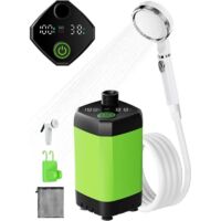 Kit Douche de Camping,Upgrade 6000mAh Douche Portable,Pompe de Douche Mobile avec Affichage de Température,Nettoyage de la Voiture