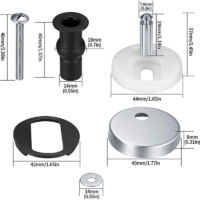6 Pièces Abattant WC Universel avec Charnières et Fixations, Remplacement pour Couvercle de Toilette Domestique