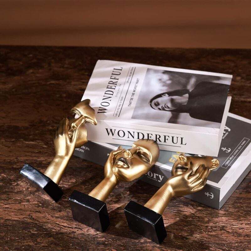 3 Pièces Statues De Penseur Sculptures De Style Abstrait