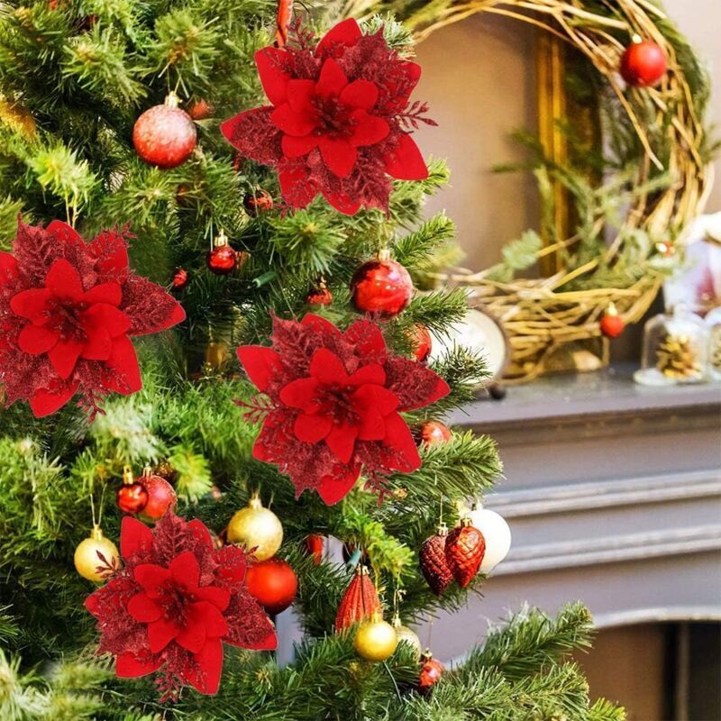 16 Branches Artificielles Pailletées Pour Décoration Noël - 43 Cm, Avec Ficelle, Pour Sapin, Couronne, Guirlande - 3