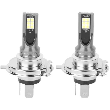 2 pièces de lampe de brouillard avant LED 3030‑12LED 24W pour voiture, moto, support H4