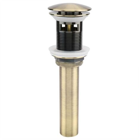 G1 1/4 " Pop-up Rétro Bouchon Bonde de Lavabo Vidange Clic-clac avec Trop-Plein en Laiton Bronzé Universel Valve Draineur d’Evier Vasque Siphon - avec Trop-Plein (1/5)