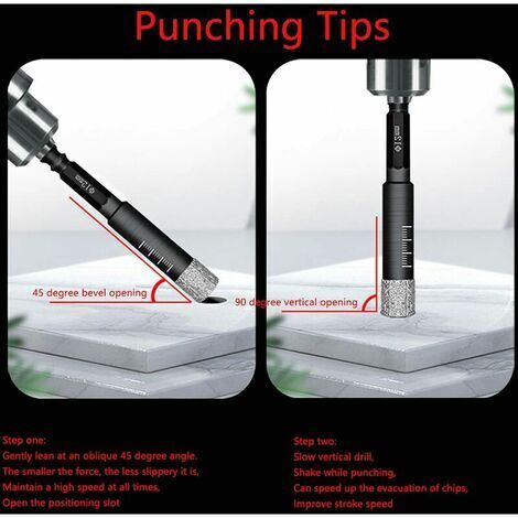 Jeu De Mèches Diamantées Pour Perceuse - Pour Verre, Carrelage, Pierre - Neuf