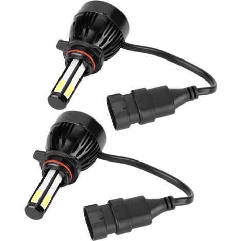 2 pièces de ampoules LED 9012 COB 80W 6000K, phare à 4 côtés avec ventilateur de refroidissement,de DEBUNS (1/5)