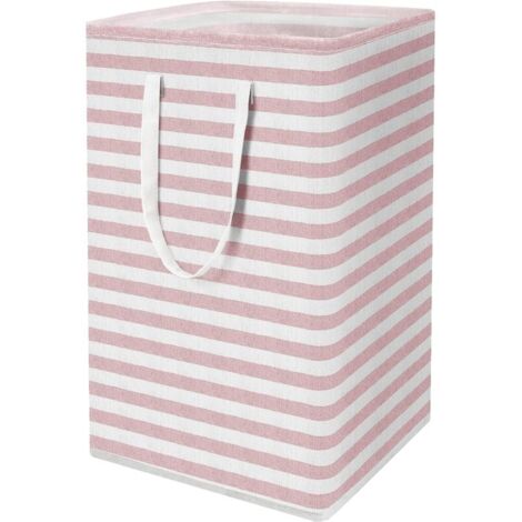Panier à linge, grand panier à linge pliable de 75 L avec poignées, panier à linge autoportant résistant à l'eau, panier de rangement, sacs de rangement pour vêtements et jouets, 24,4" (H), rose,de DE (1/5)