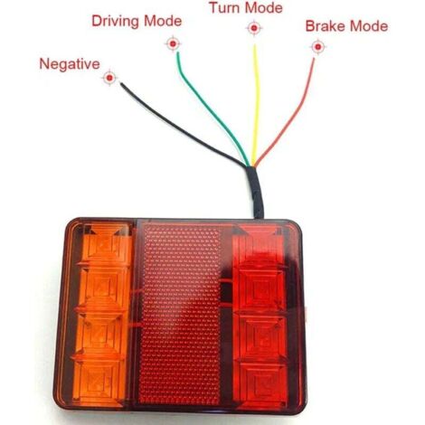 RHO- Éclairage de remorque à DEL 2pcs 12V LED feux arrière frein arrière 40 LED voyants lumineux