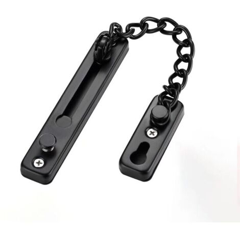 Chaînes de portes, serrure à chaîne de porte antivol, serrure fiable de loquet de porte de chaîne de sécurité de porte dacier inoxydable idéale pour lhôtel à la maison (Noir)..DEBUNS (1/5)