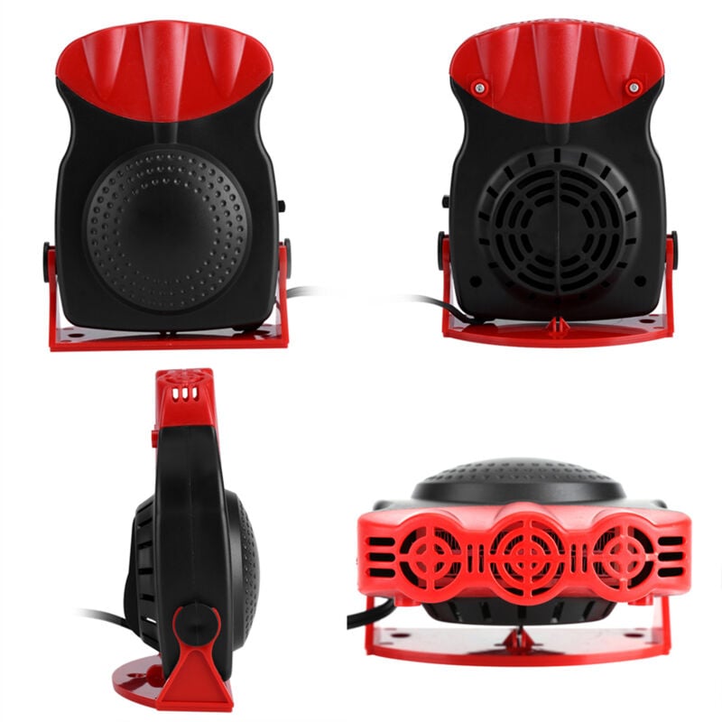 Chauffage De Voiture 12V 150W,Ventilateur De Voiture Chauffant, Réchauffeur De Voiture,Ventilateur Dégivrage Et Désembuage Voiture Avec Pivotant à 360° Pour Chauffage Et Câble Allume Cigare De 1,5M