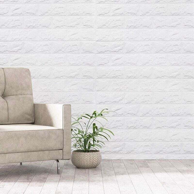 DUNDEE DECO Faux blanc brique auto-adhésif Panneau mural 3D