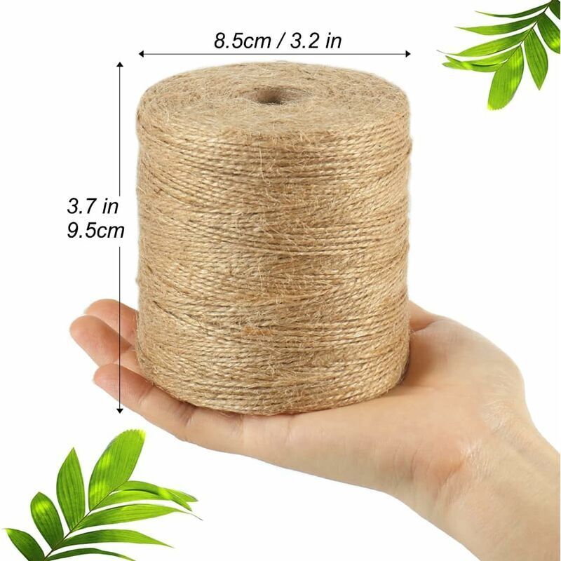 Corde En Chanvre Naturel 75m - Diamètre 2mm - Idéale Jardin, Bricolage & Décoration - Marron