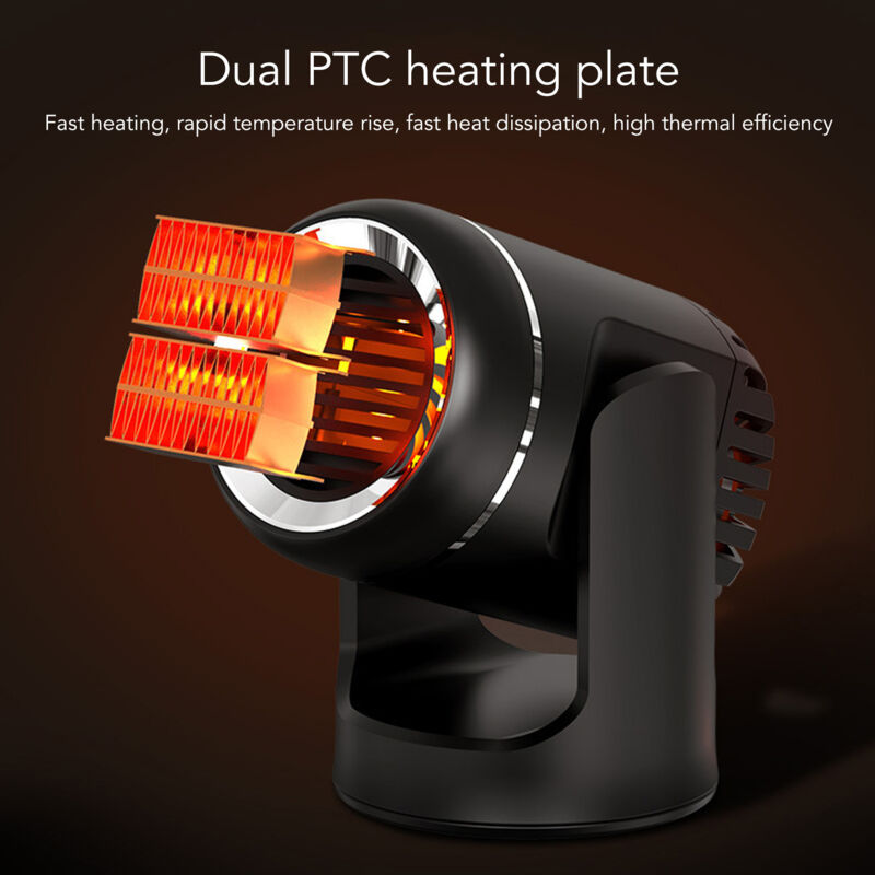Dégivreur Chauffant Pour Voiture 12V 120W - Ventilateur Pliable USB - Désembuage Rapide Pare-brise - Fixation Double Face Incluse