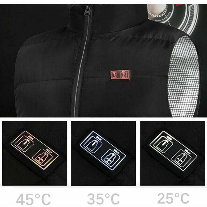 Gilet Chauffant Pour Homme Et Femme, 9 Zones USB, Veste Chauffante électrique, 3 Niveaux, Gilet Chauffant Pour L'hiver, Imperméable, Lavable, Moto, Pêche, Chasse, Camping, Ski, Bleu 9, XXL