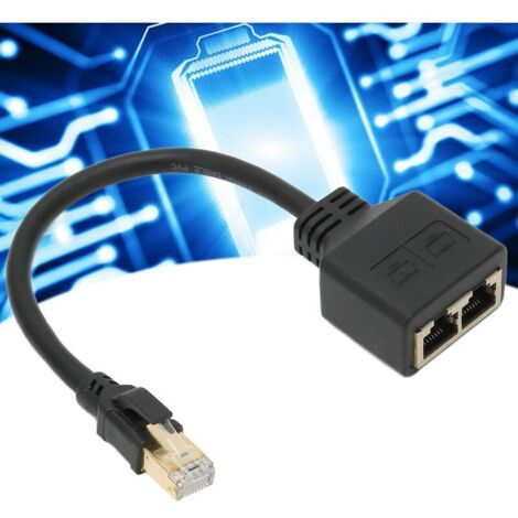 Adaptateur Répartiteur RJ45 1 Vers 2 - 100 Mbps - Alimentation USB - Pour Connecter 2 Appareils Sur Une Prise Réseau