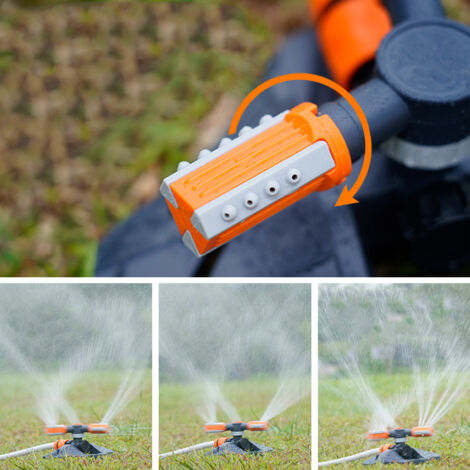 BLACK+DECKER Arroseur Jardin Oscillant 3 Bras - Arrosage 360° Automatique Pour Pelouse