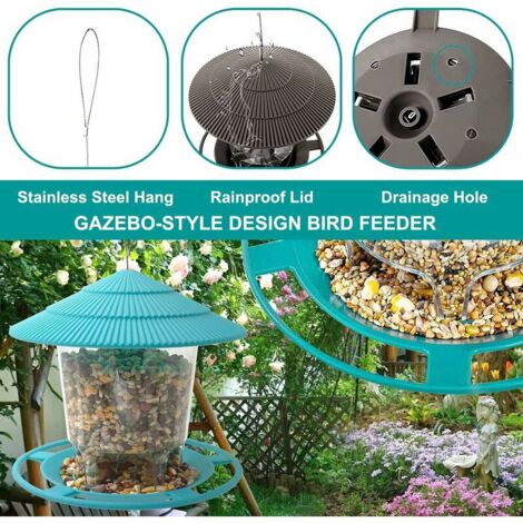 MANGEOIRE À OISEAUX Suspendue, Mangeoire à Oiseaux De Grande Capacité Pour EUR 15,66 - PicClick FR