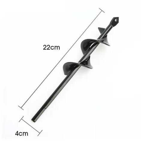 Perceuse, perceuse de sol pour l'installation de clôtures, perceuse à main, petite perceuse à barre de torsion, accessoires de jardin, ameublissement de plantation de fleurs (noir - diamètre 4 cm x lo