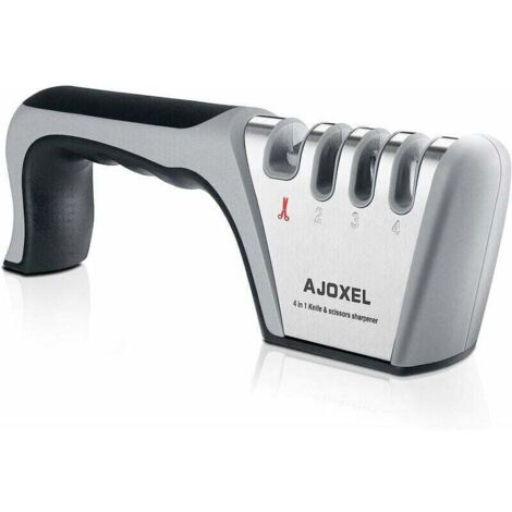Aiguiseur Couteaux Professionnel, 4-en-1 Aiguiseur de Cuisine Affuteur Couteau et Ciseaux, Knife Sharpener avec Gomme antidérapante pour Couteaux en INOX et Céramique (1/5)
