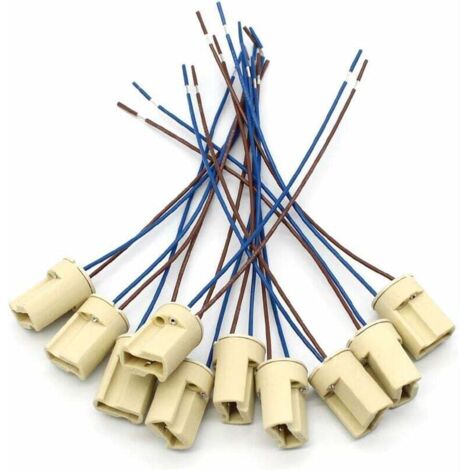 10 Pièces G9 Support de Lampe, G9 Douille de Base en Céramique avec Fil de 150 mm Téflon pour Ampoules Halogènes LED G9 à la Maison (1/4)