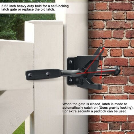 SEPT-Verrou De Porte Jardin, Serrure De Jardin Automatique Verrou De Porte Automatique Verrou De Porte De Jardin En Acier Avec Vis Loquet De Portail Pour Cloture Porte De Jardin Portail En Bois