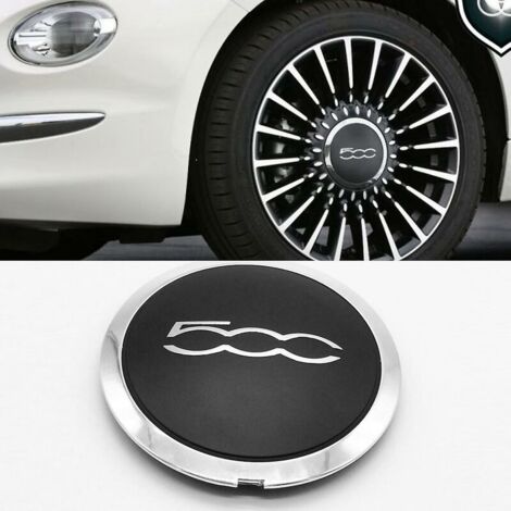 Cache-Moyeux Centre De Roue Pour Fiat 500 - 4 Pièces, 133mm - Enjoliveurs Jante Décoratifs Noir