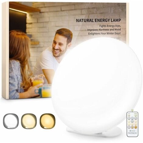 Lampe de luminothérapie lampe SDD 10000 Lux avec 3 modes de couleurs, 5 niveaux de luminosité, lampe de luminothérapie portable avec télécommande et 4 réglages de minuterie, lampes solaires réglables