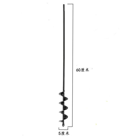 Perceuse, perceuse de sol pour l'installation de clôtures, perceuse à main, petite perceuse à barre de torsion, accessoires de jardin, ameublissement de plantation de fleurs (noir - diamètre 5 cm x lo