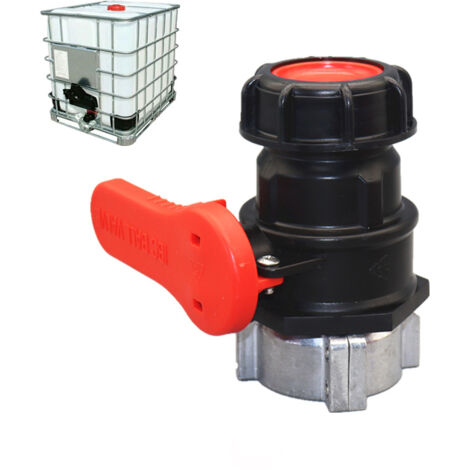 Adaptateur de réservoir IBC 62mm DN40 Vanne à papillons de vidange Raccords de vidange pour carburant à huile, vanne de tonne (1/5)