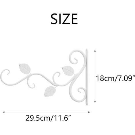 Support Mural En Fer Pour Plantes Suspendues – 25x21 Cm – Pour Pots, Carillons, Lanternes – Intérieur/extérieur