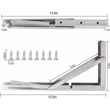 Equerre pliable Équerres pour Étagères, Lot de 2 Pcs Support d'étagère ...
