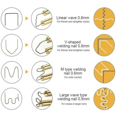 Lot De 1000 Tiges De Soudage En Plastique à Agrafes Chaudes En Acier