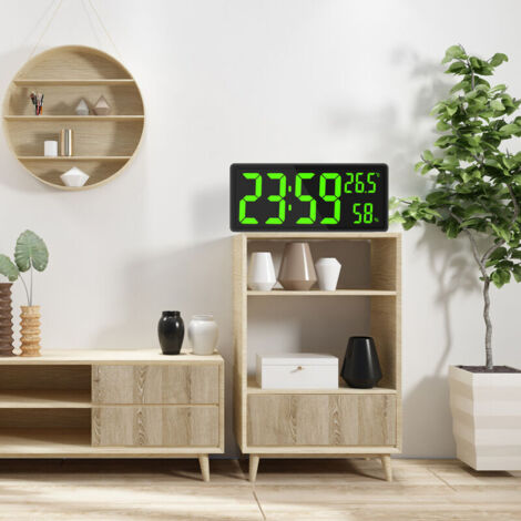 Réveil Numérique Grand écran LED - Affichage Courbé Silencieux Avec Réglage Luminosité, Pour Bureau Et Chambre - 5